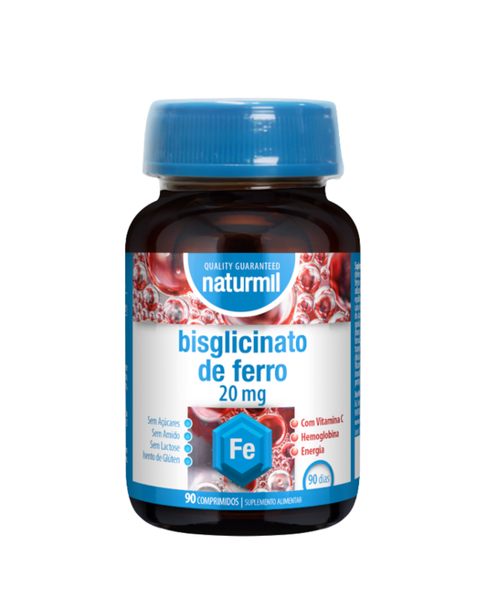 Bisglicinato de Ferro 20 mg – 90 comprimidos – Naturmil