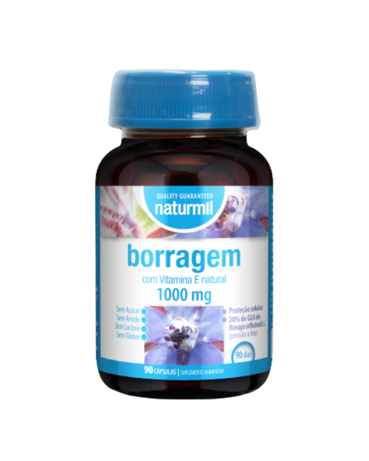 Borragem 1000mg – 90 cápsulas – Naturmil