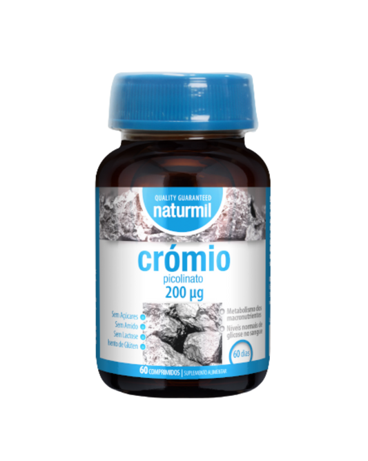 Crómio picolinato 200 mcg – 60 comprimidos – Naturmil