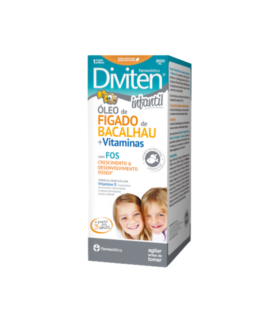 DIVITEN INFANTIL ÓLEO FIGADO DE BACALHAU + VITAMINAS – 300ML – FARMODIÉTICA